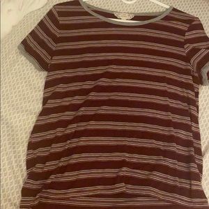 medium pink republic maroon and gray striped tee